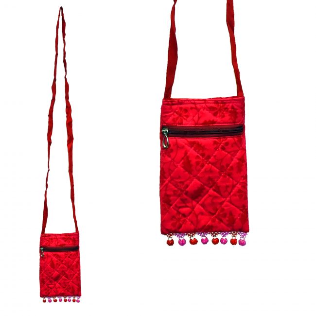 Handcrafted Cotton, Spoange & Jeco Beeds Red Mobile Cover