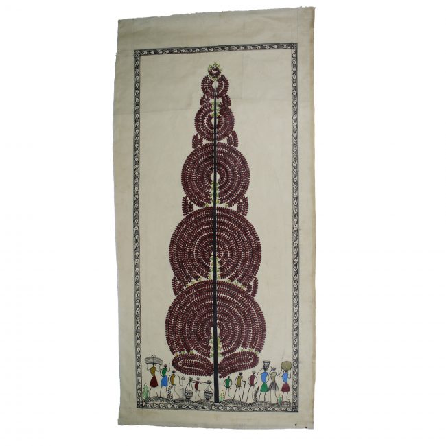 Saura Tussar Tree Multicolor Painting (18*40 Inch)
