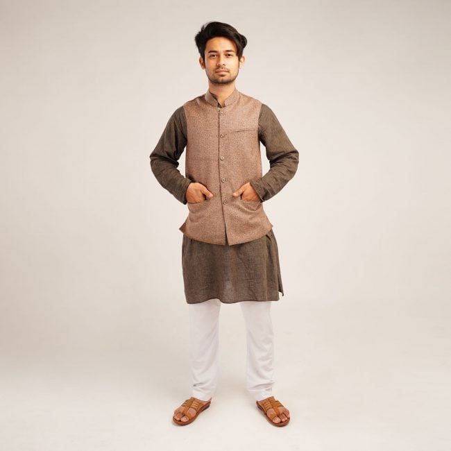 Handloom Woolen Plain Waist Coat