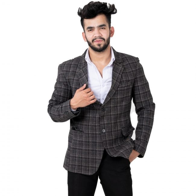 Gents Coat With White Check