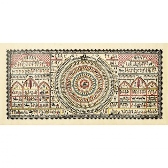 Authentic Handmade Multicolor Saura Tree Painting