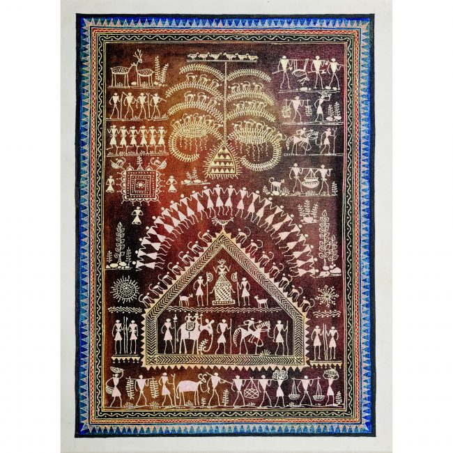 Handmade Multicolor Saura Painting