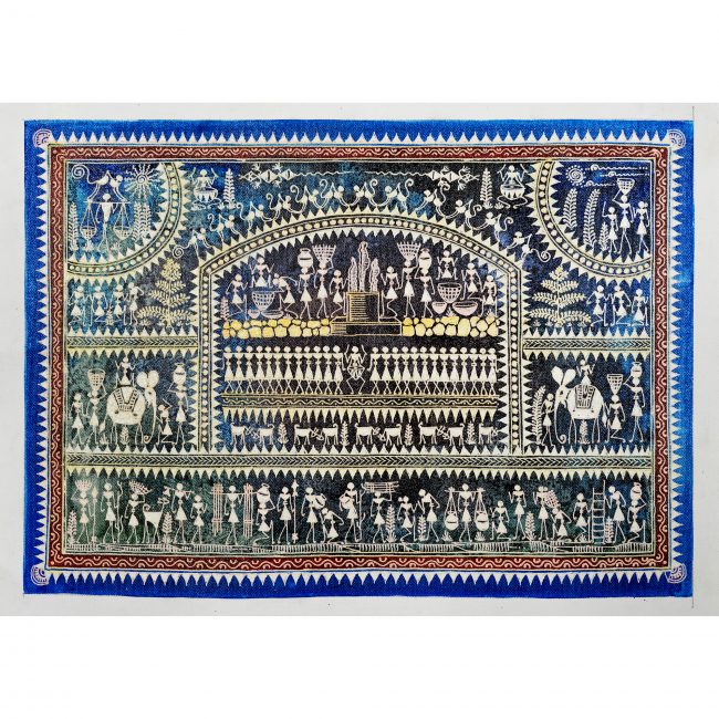 Handmade Multicolor Saura Painting