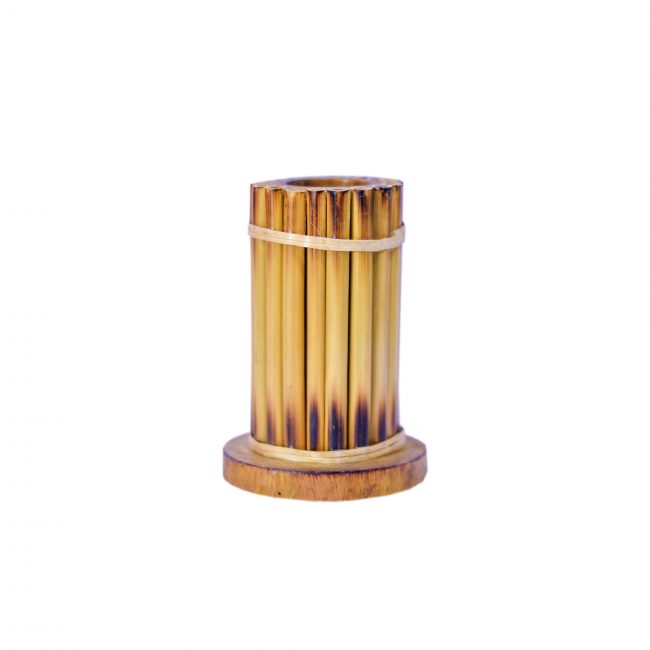 Hancrafted Brown Bamboo Reed Pencup