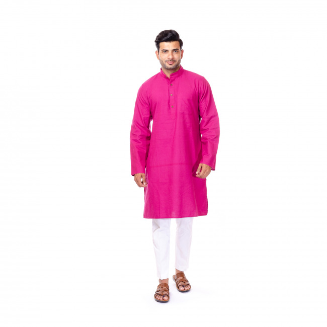 Handwoven Cotton Maroon Kurta