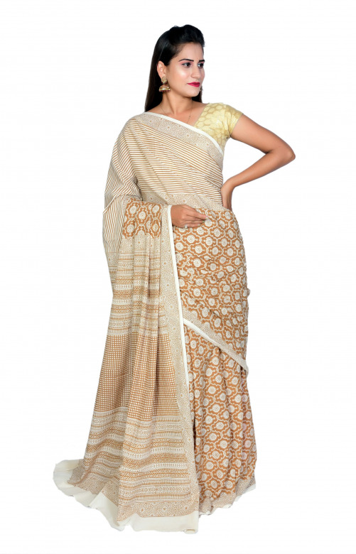 TRIBES INDIA HANDWOVEN COTTON SAREE