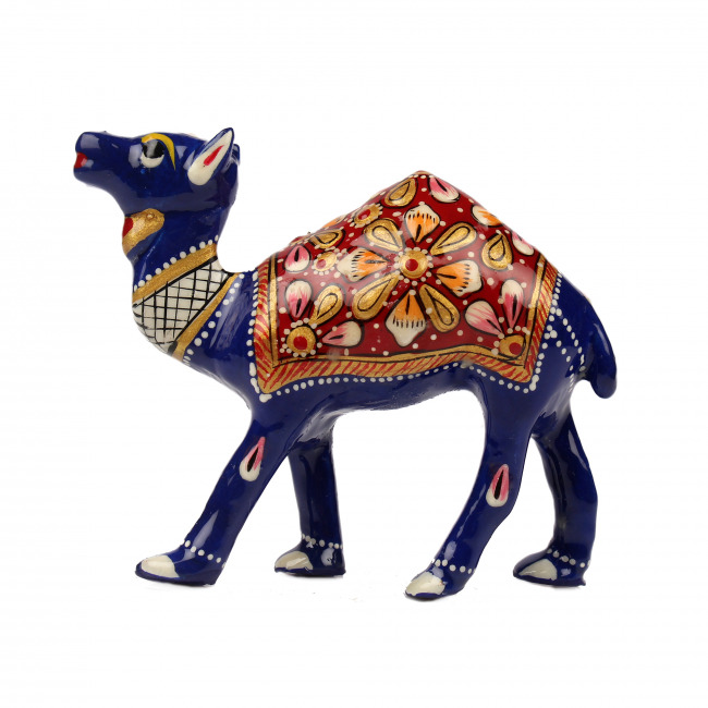 Tribes India Red Metal Meenakari Camel Statue (7 CM)