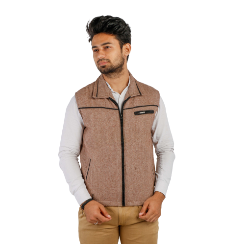 Handloom Woolen Plain Half Jacket