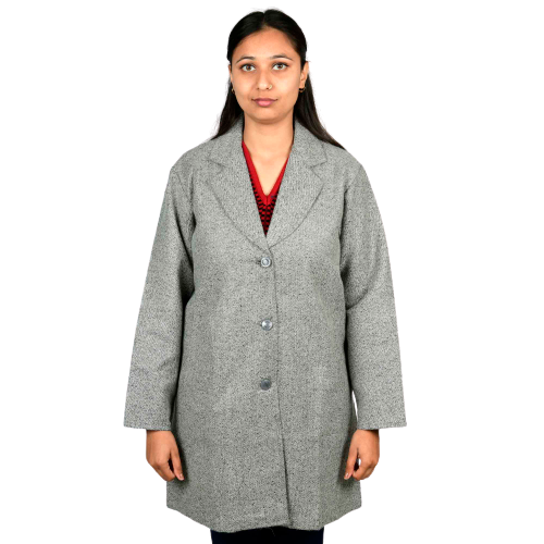 Handloom Woolen Plain Long Coat