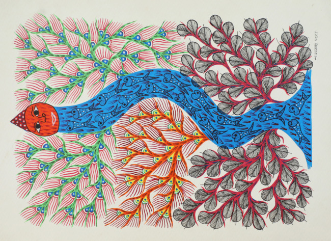 Tribes India Handmade Gond Paper Painting