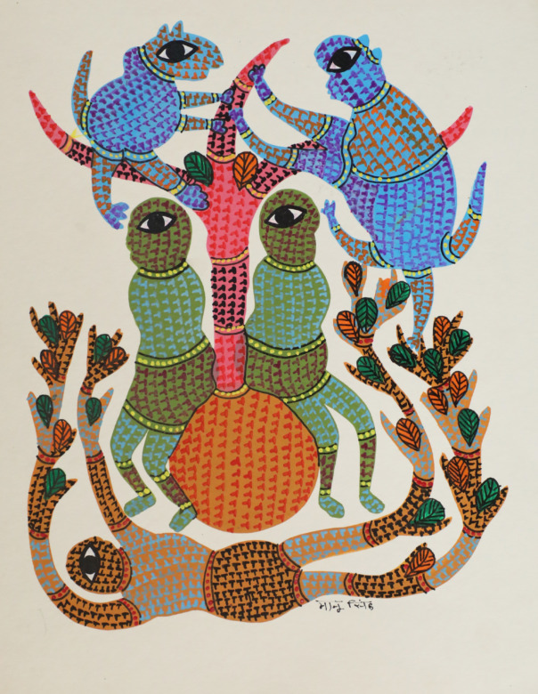 Tribes India Handmade Gond Paper Painting