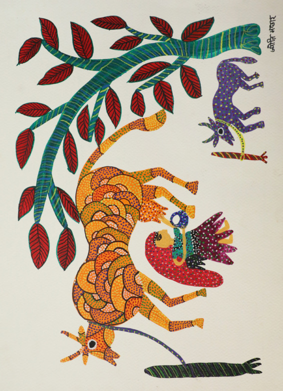 Tribes India Handmade Gond Paper Painting