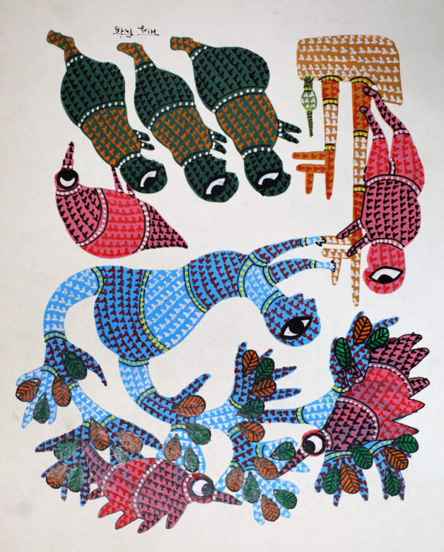 Tribes India Handmade Gond Paper Painting