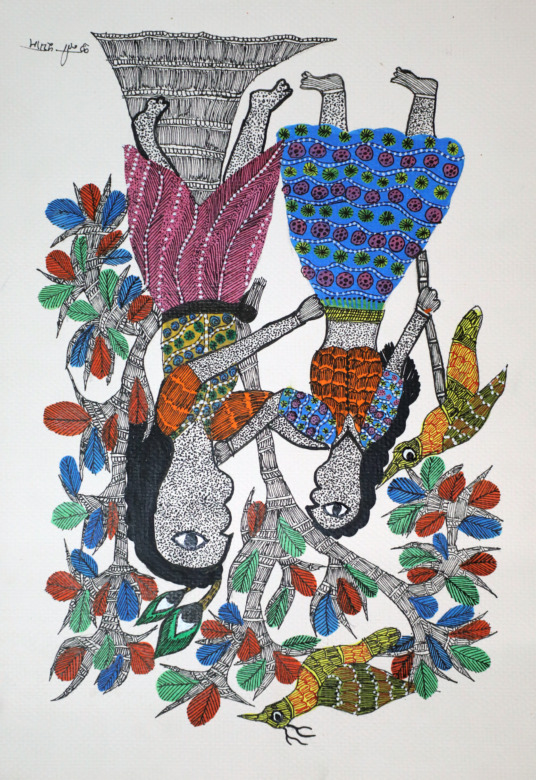Tribes India Handmade Gond Paper Painting