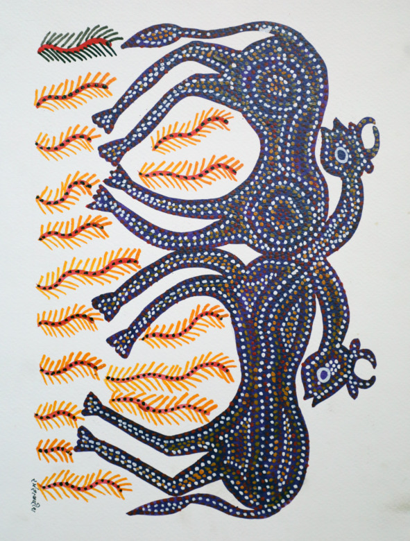 Tribes India Handmade Gond Paper Painting