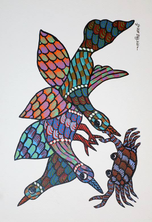 Tribes India Handmade Gond Paper Painting