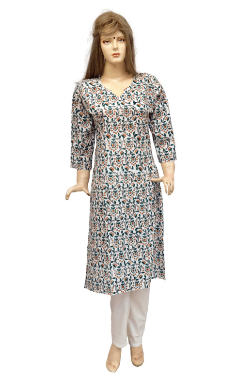 TRIBES INDIA PRINTED STRAIGHT LONG KURTI :TX
